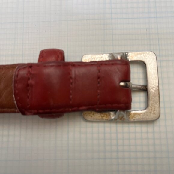 Vintage Coach Women's Belt - Red - Size Large - Square Buckle - Picture 5 of 6